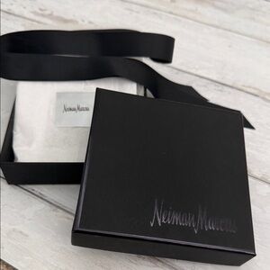 Neiman Marcus Black Jewelry Gift Box with Ribbon